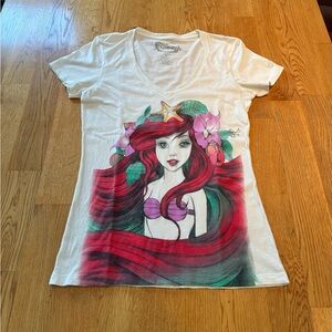 Disney Little Mermaid Graphic Tee Fitted Short Sleeve